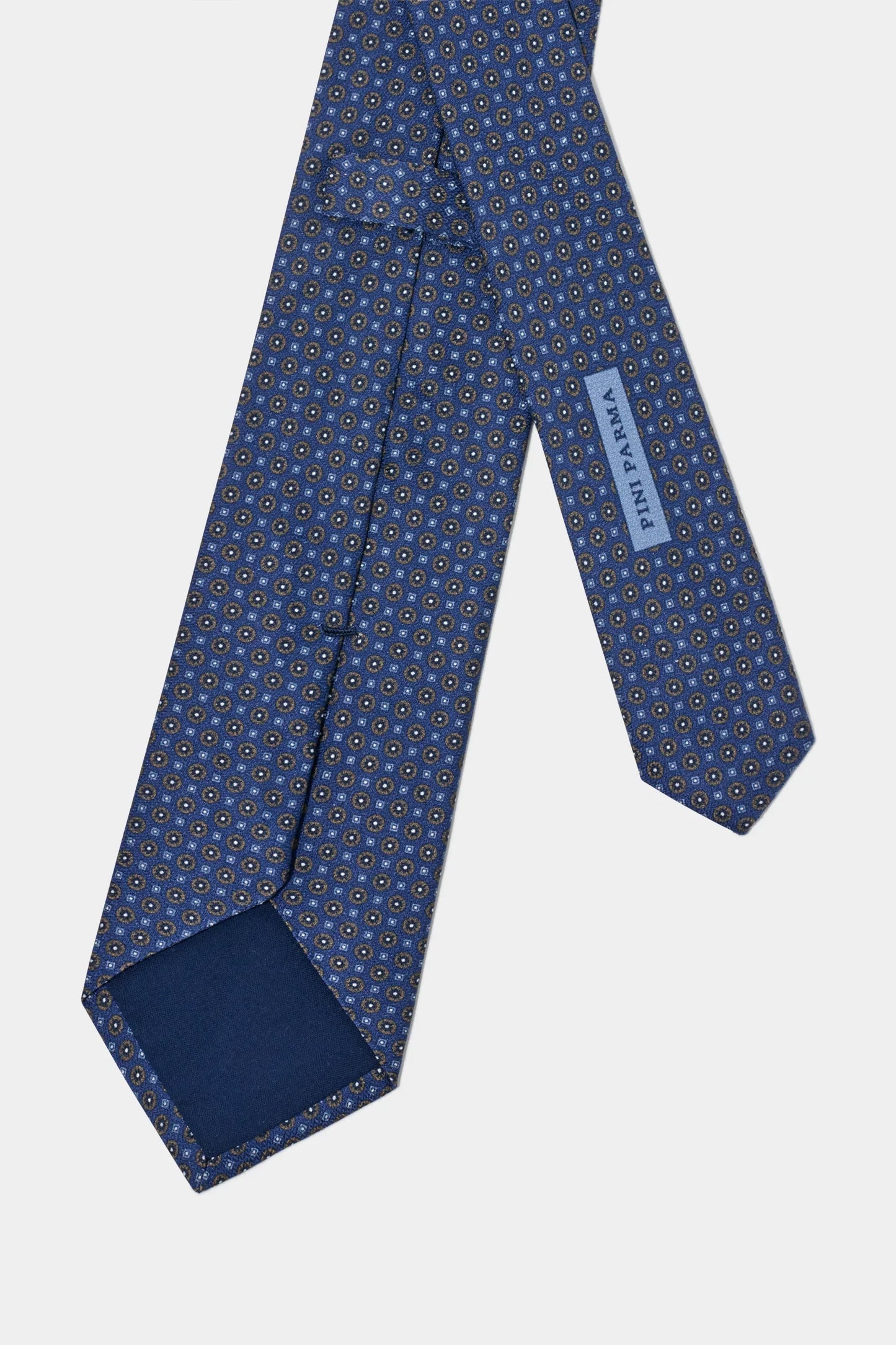 Blue micro fancy silk tie - Made in Italy