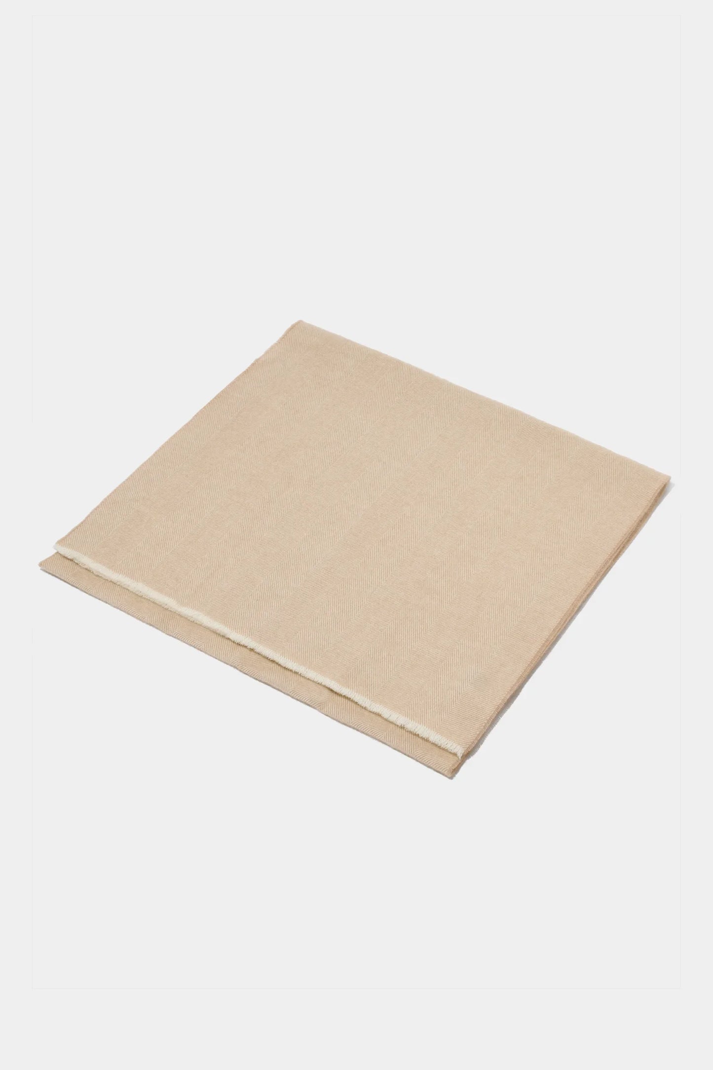 Beige herringbone scarf - Made in Italy