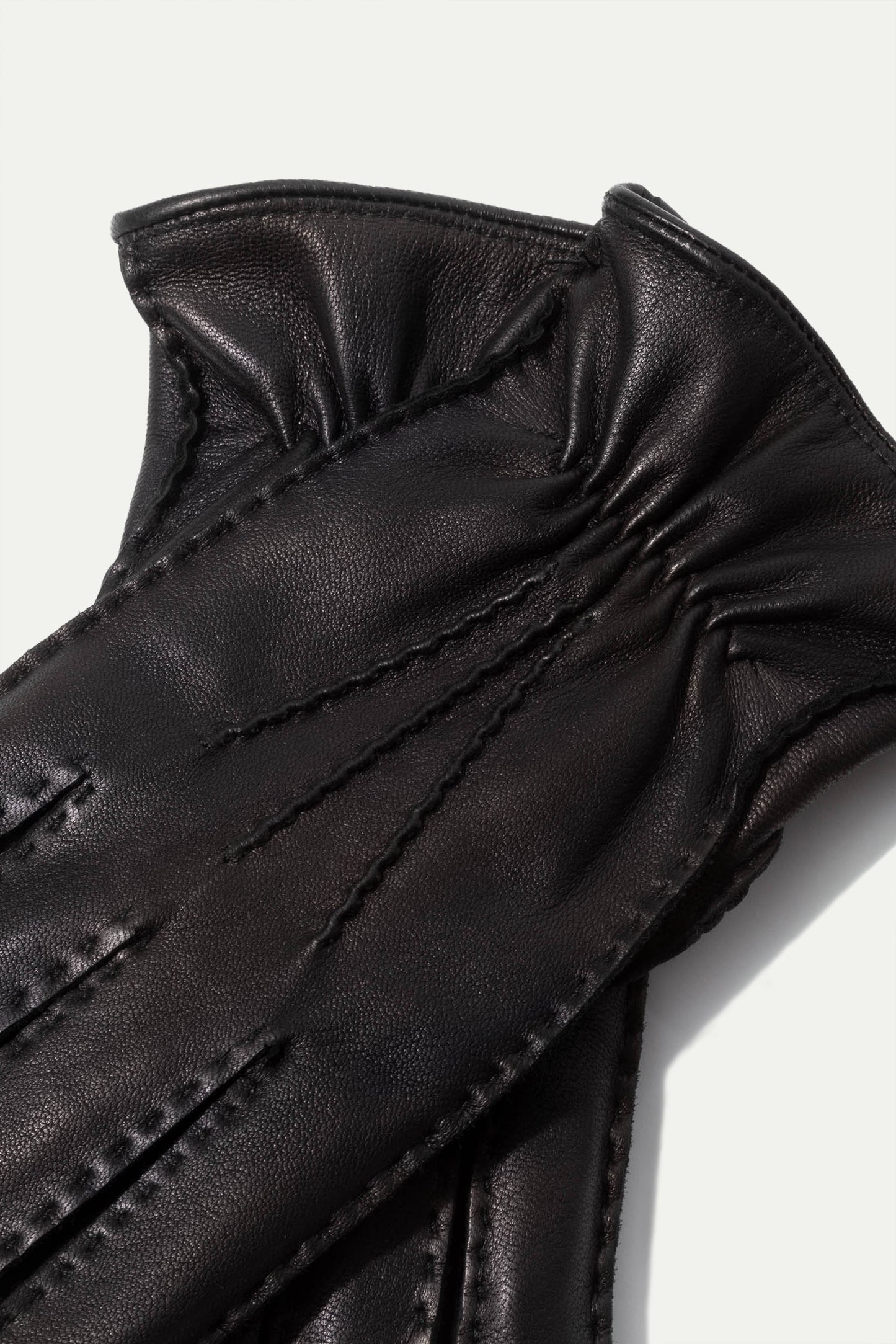 Black deerskin leather gloves - Made in Italy