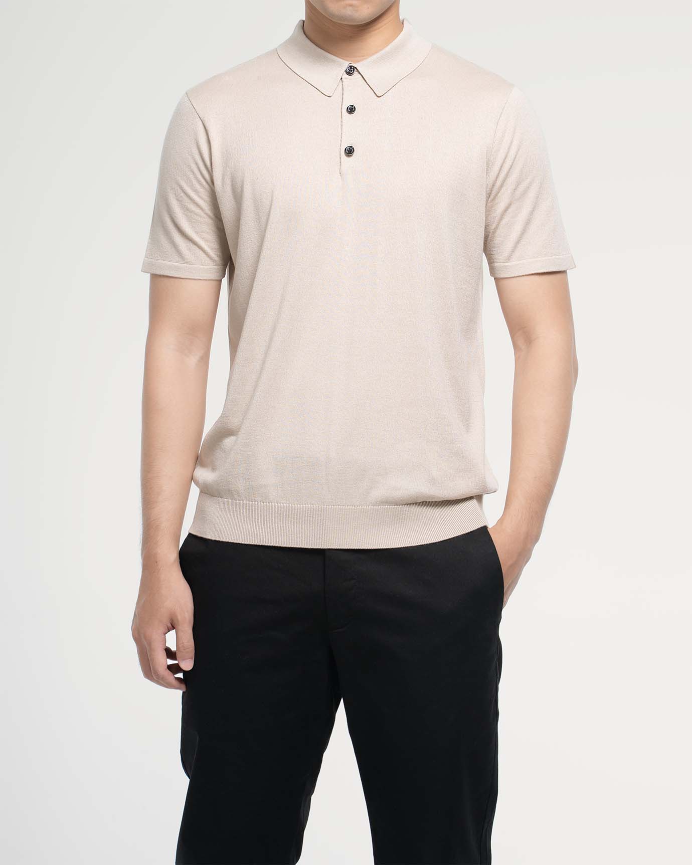 Mulberry Silk Cashmere Polo short-sleeved