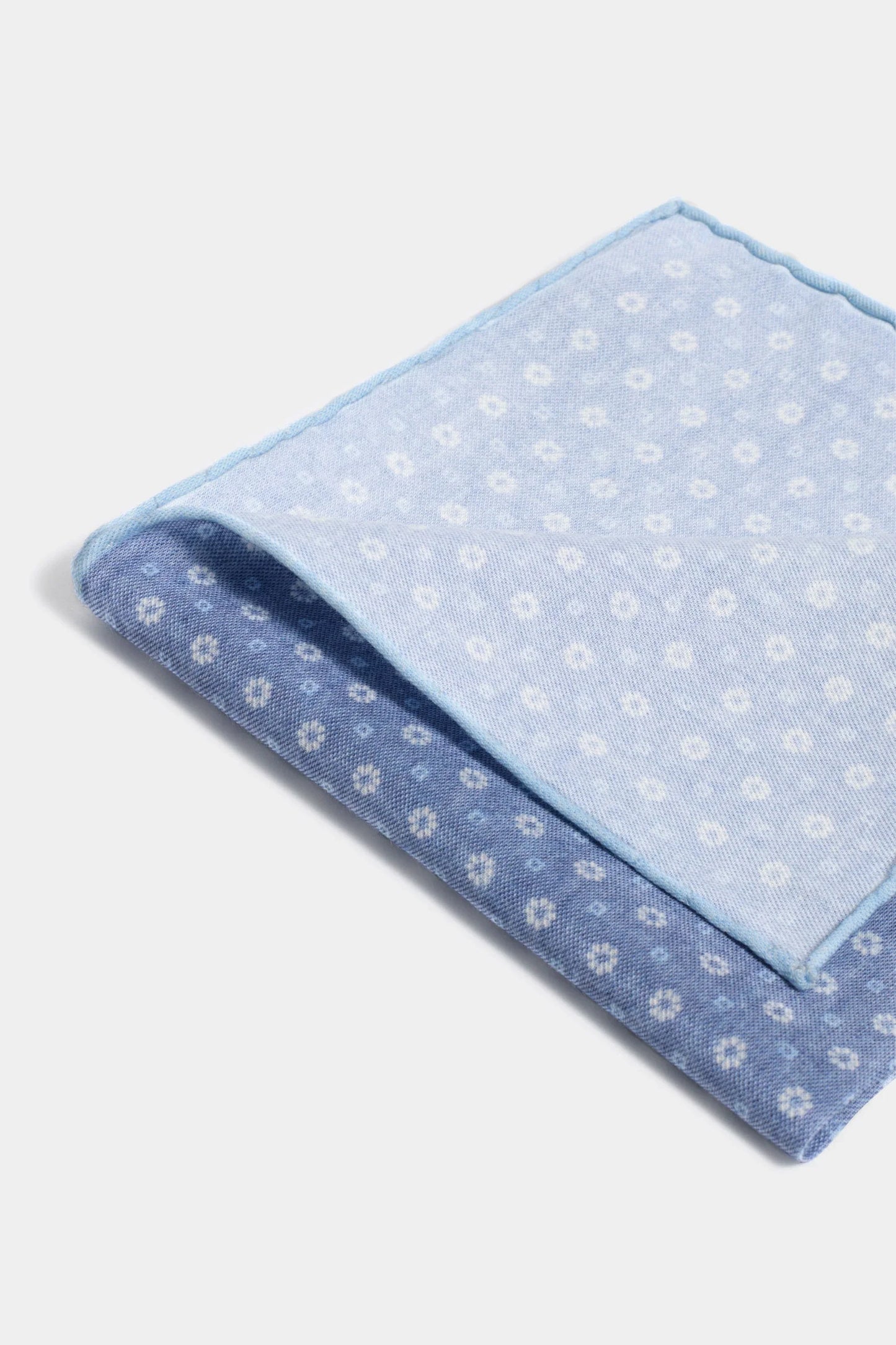 Denim blue fancy pocket square - Made in Italy