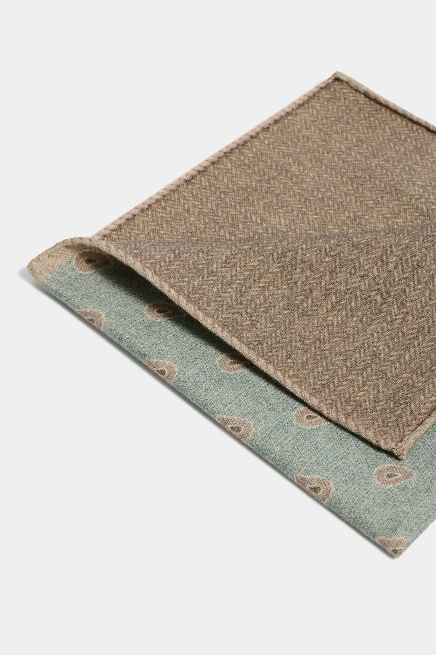 Green paisley pocket square - Made in Italy