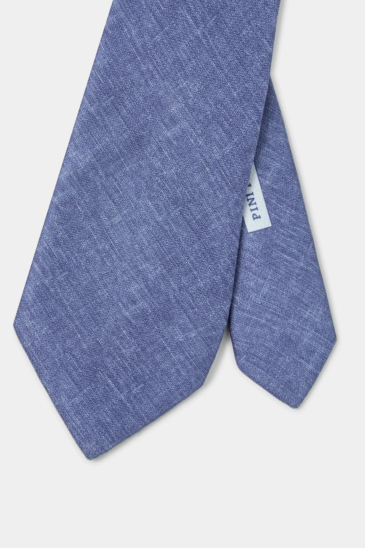 Blue linen and silk tie - Made in Italy