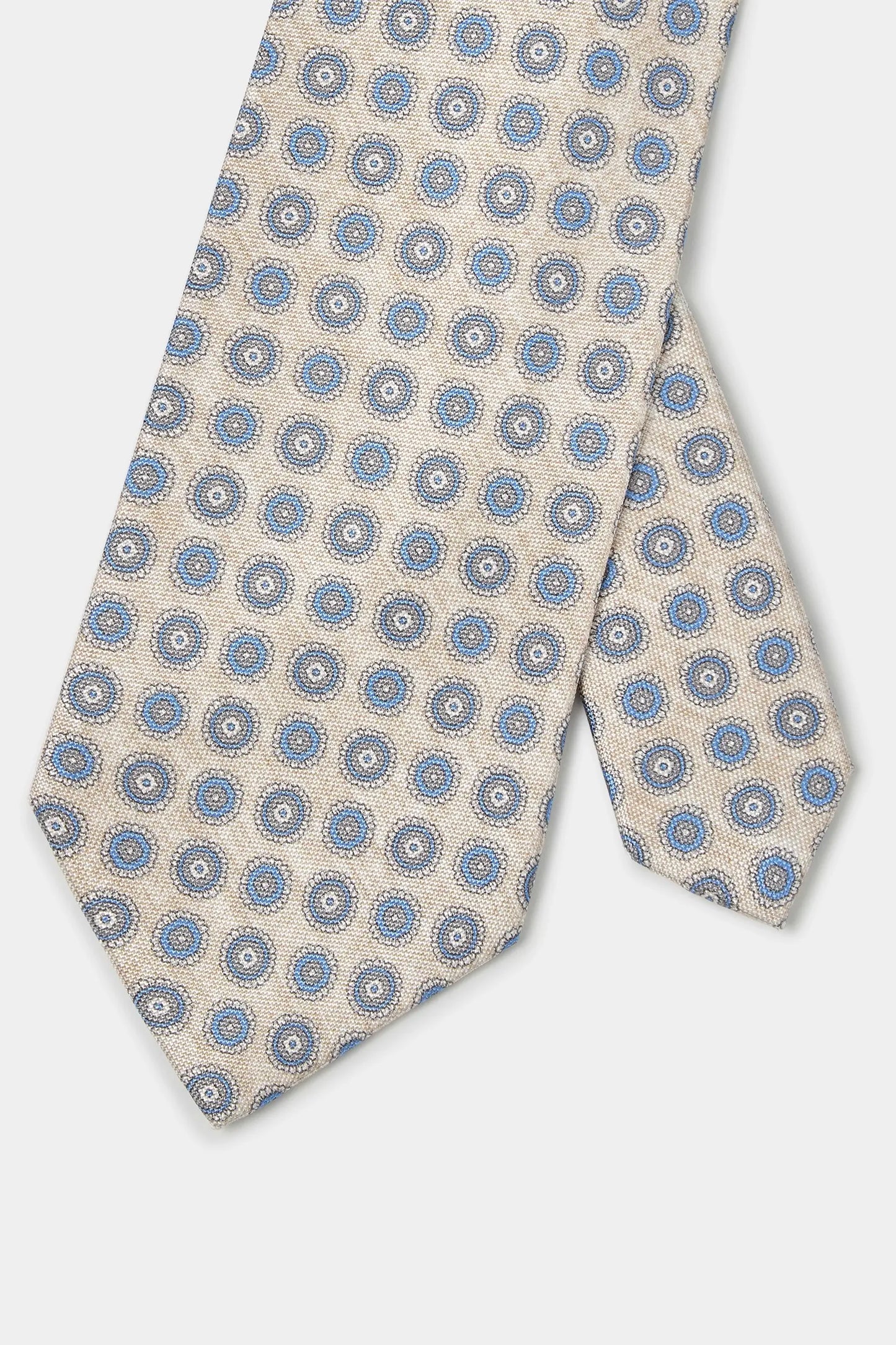 Cream fancy silk tie - Made in Italy