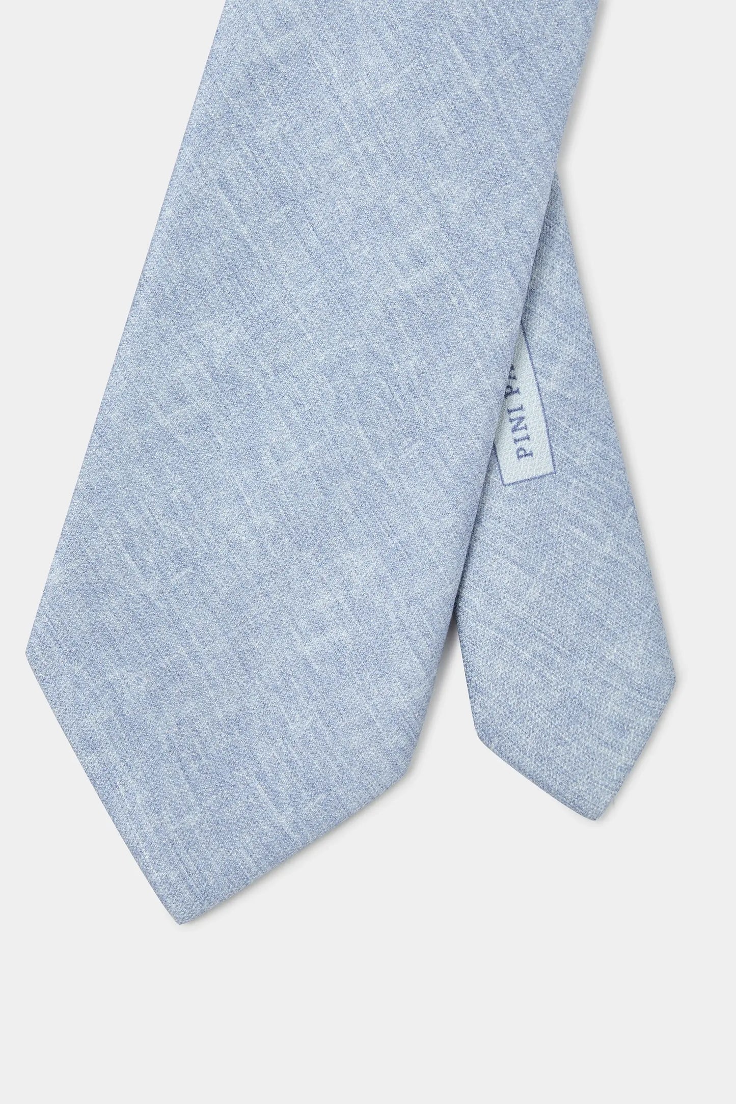 Sky blue linen and silk tie - Made in Italy