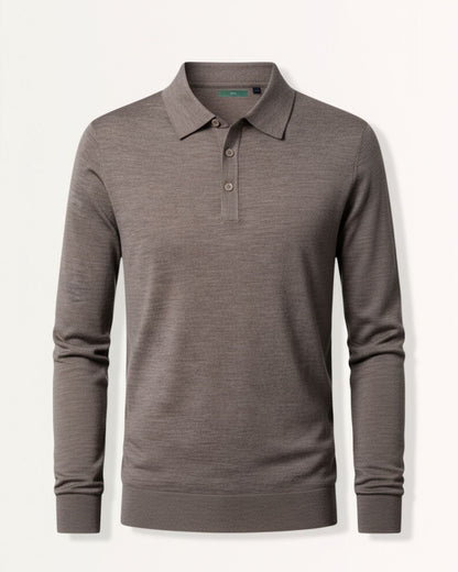 Fine Wool Thin Polo Long Sleeve
