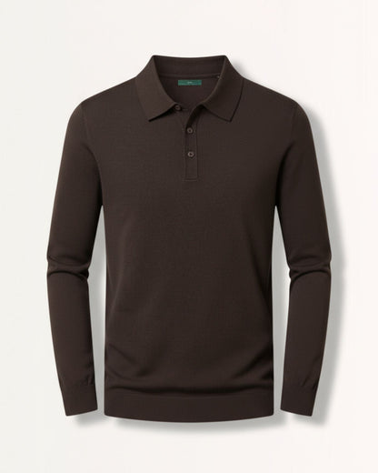 Fine Wool Thin Polo Long Sleeve