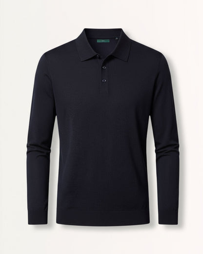 Fine Wool Thin Polo Long Sleeve