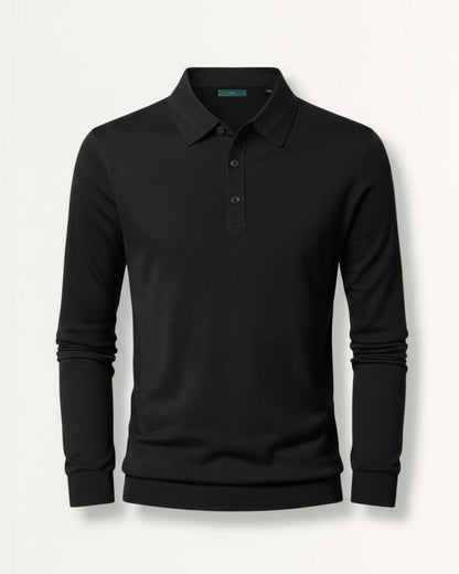 Fine Wool Thin Polo Long Sleeve