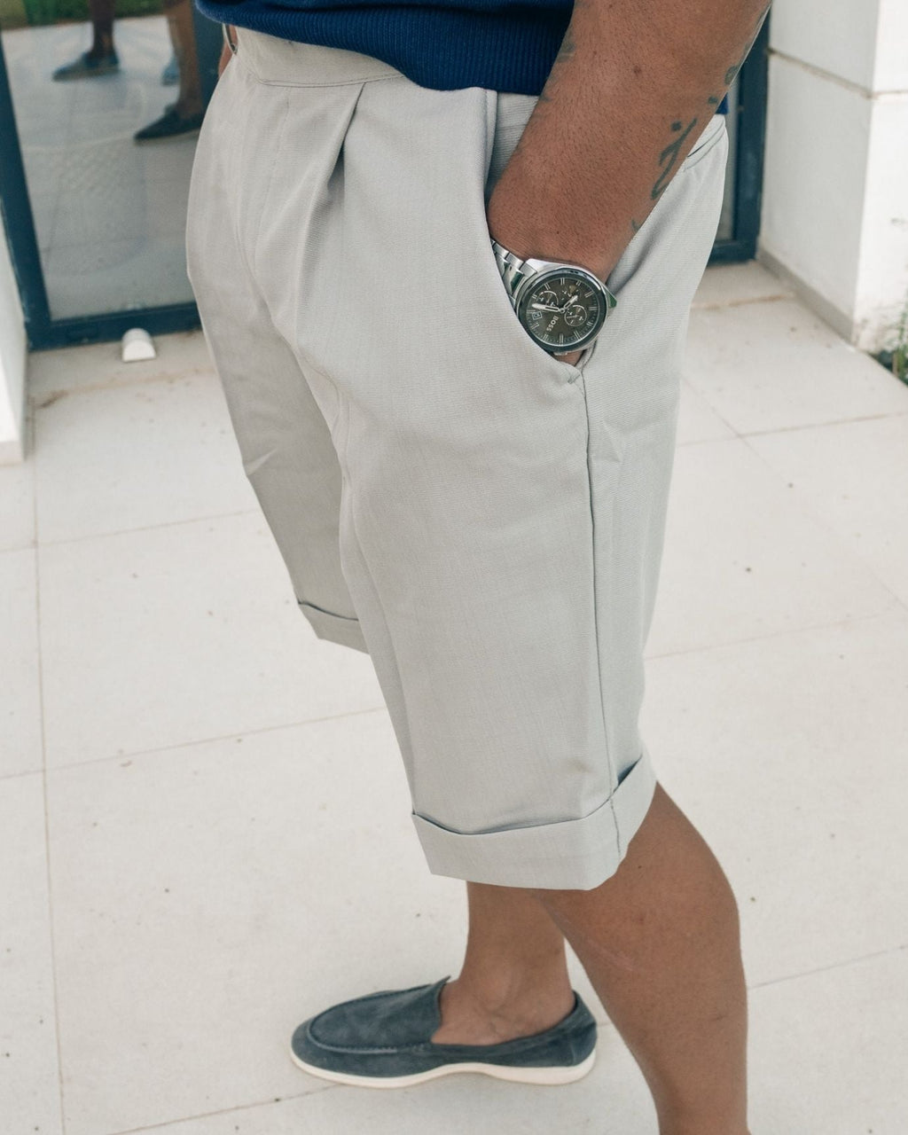 Florence Summer Shorts Gray Beige