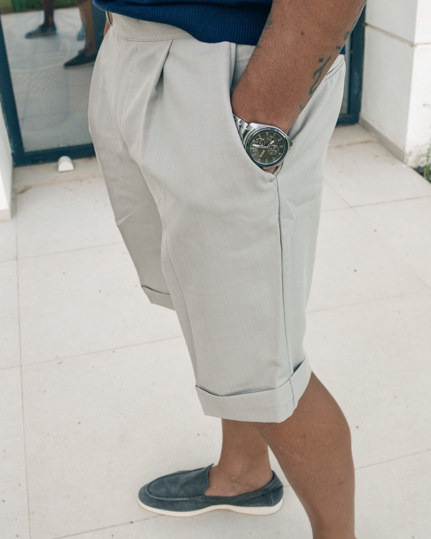 Florence Summer Shorts Gray Beige