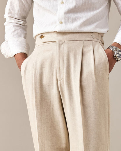 Business Trousers Cotton & Linen Blend