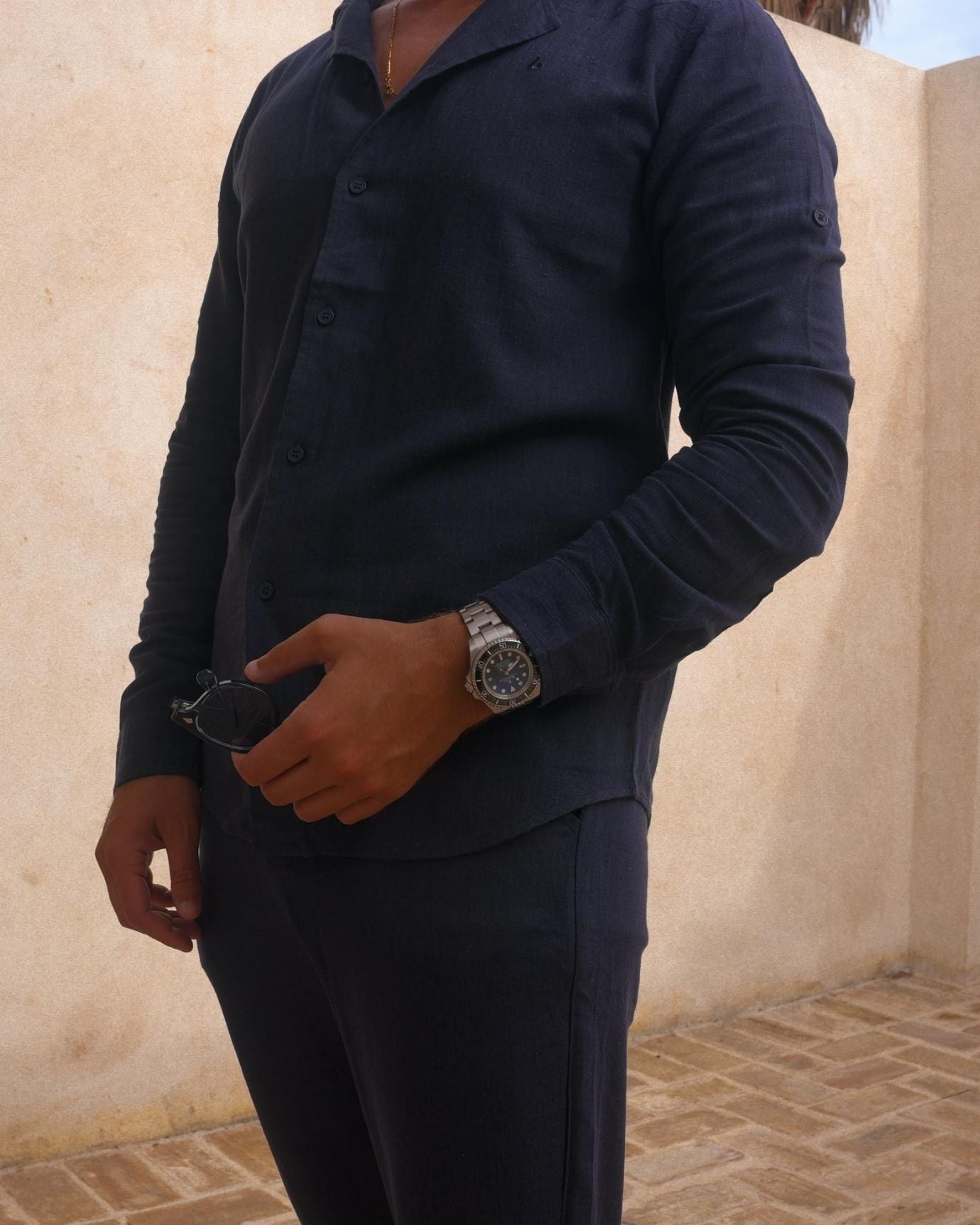 Old Money Dolce Vita Trousers - Navy Blue