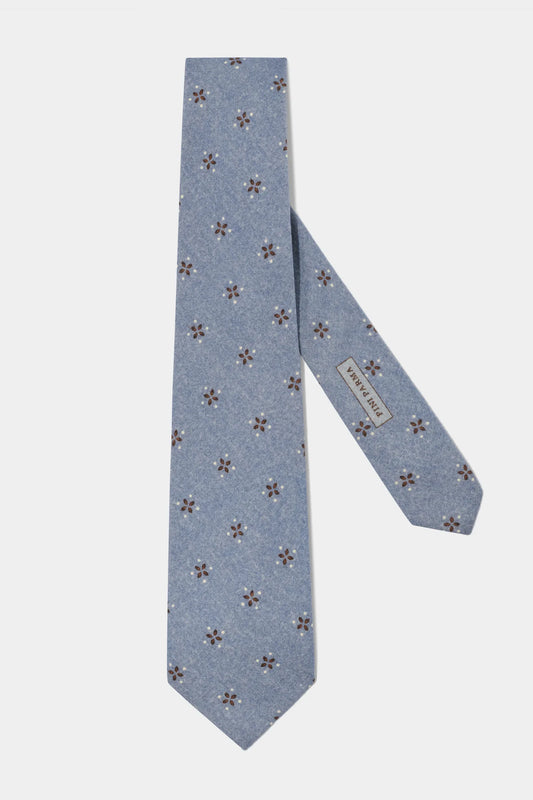 Light blue patterned tie - Made in Italy