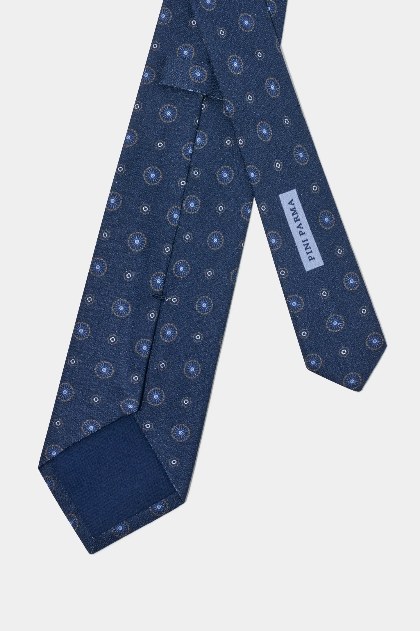 Blue fancy silk tie - Made In Italy