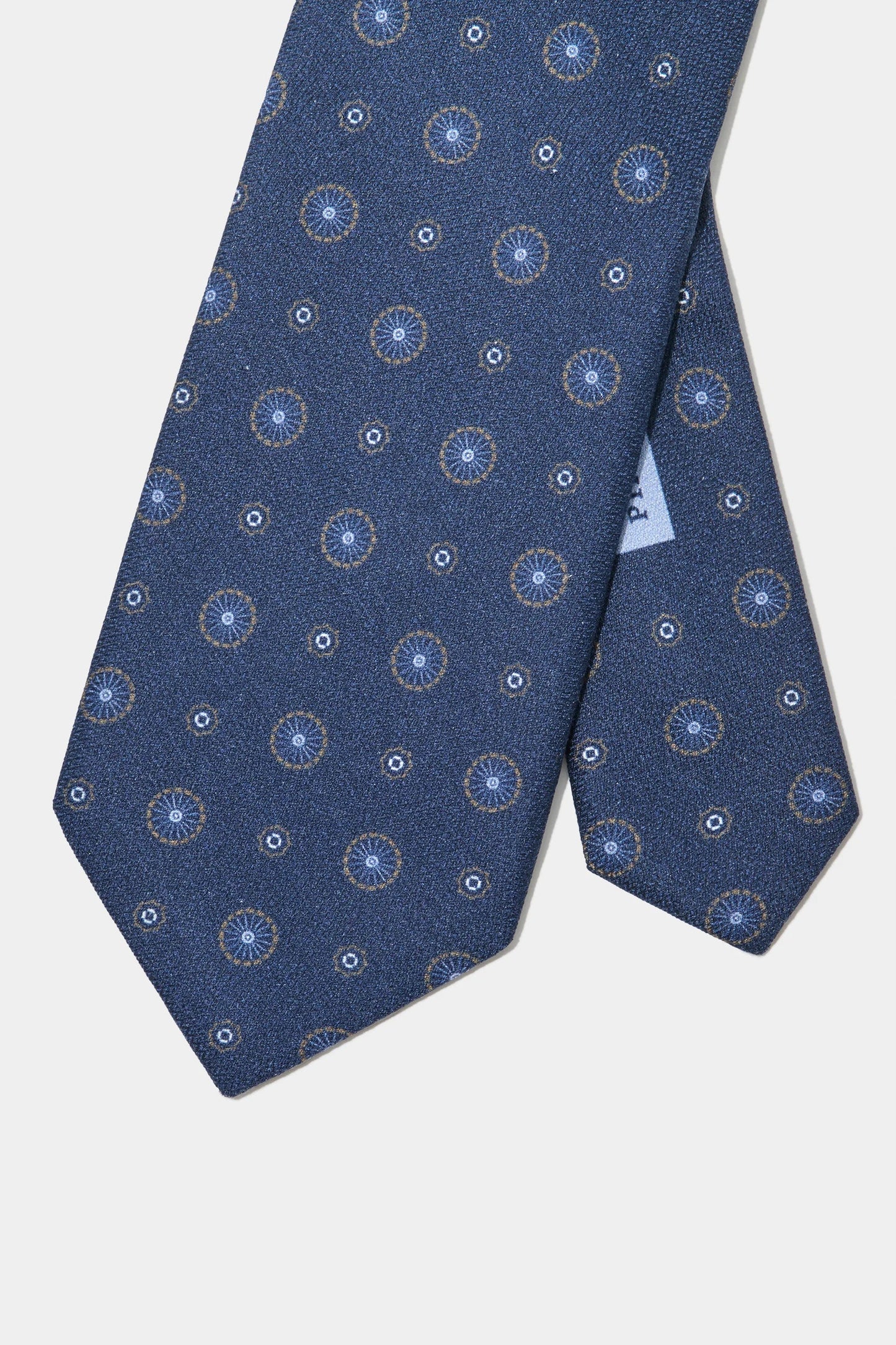 Blue fancy silk tie - Made In Italy