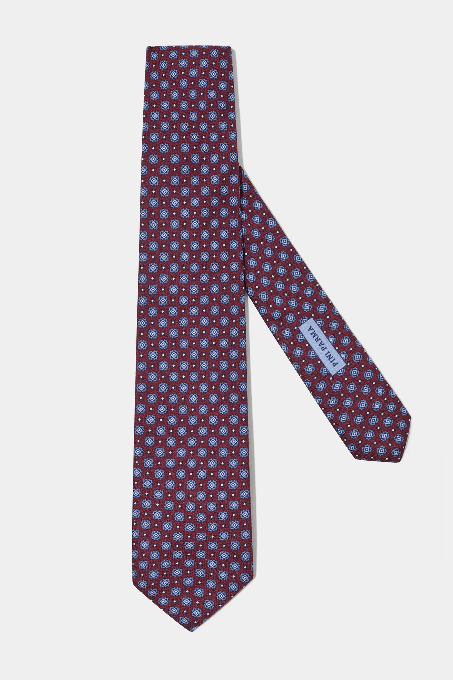 Bordeaux fancy silk tie - Made in Italy
