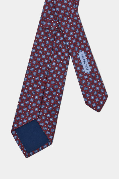 Bordeaux fancy silk tie - Made in Italy