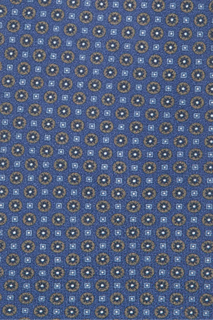 Blue micro fancy silk tie - Made in Italy