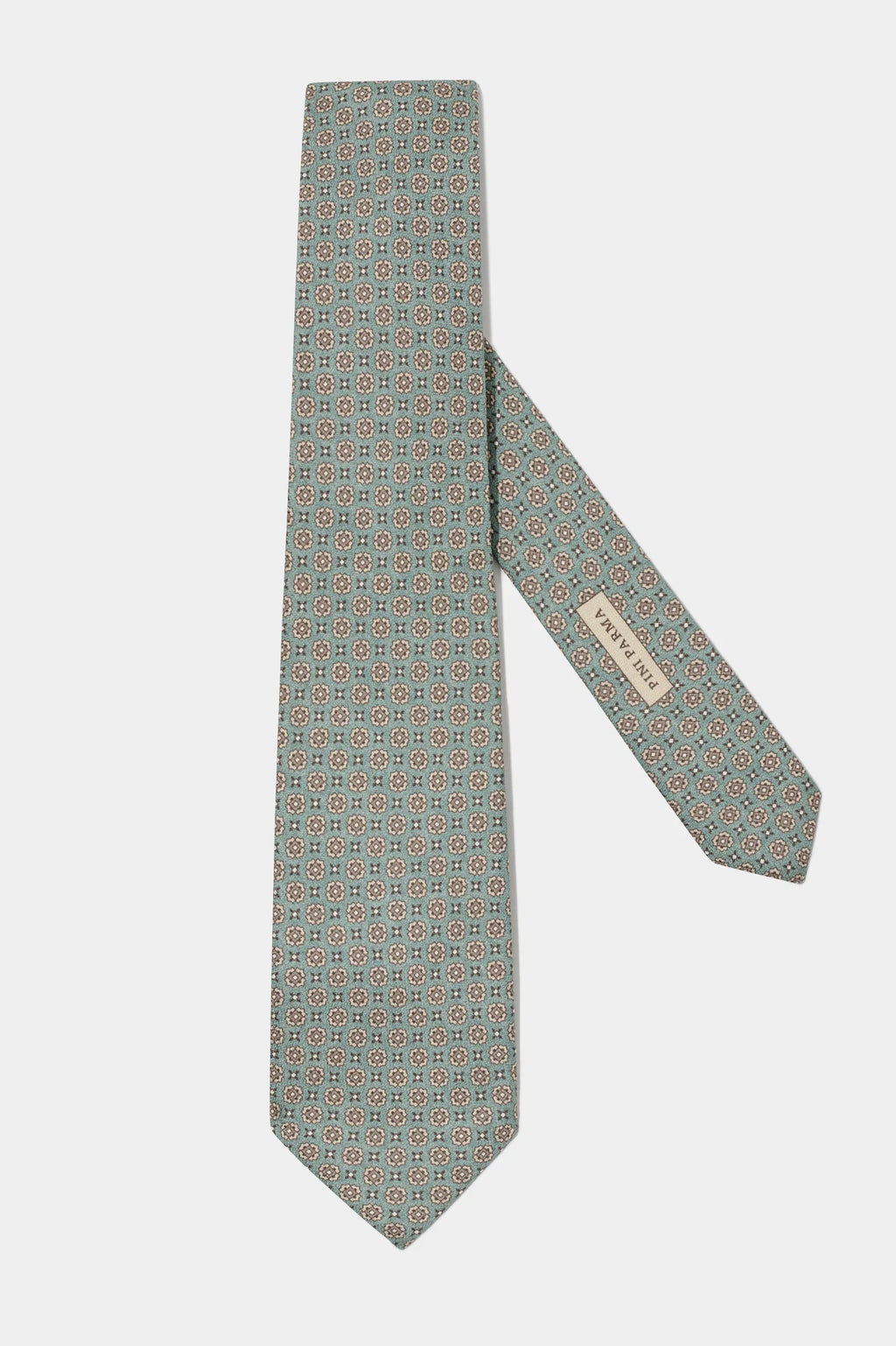 Green fancy silk tie - Made in Italy
