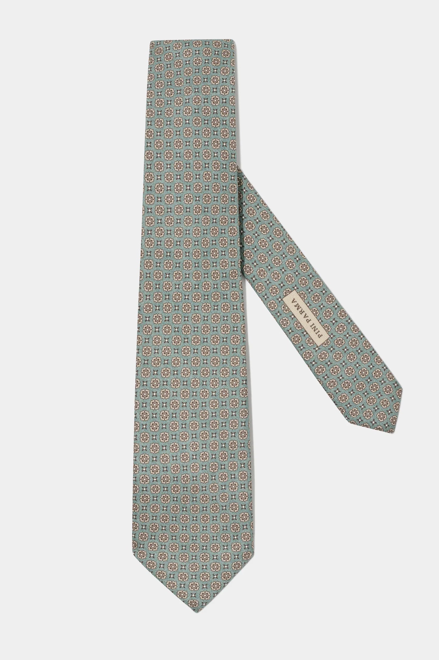 Green fancy silk tie - Made in Italy