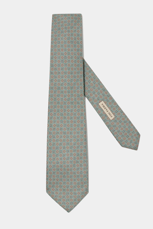 Green fancy silk tie - Made in Italy