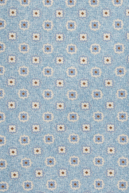 Light blue micro fancy silk tie - Made in Italy
