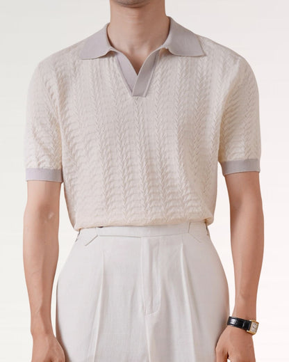 Fine Cotton Italian Jacquard Polo