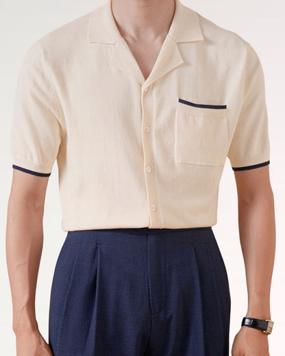 Cuban Collar Shirt Light Cotton Breathable