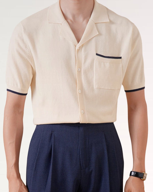 Cuban Collar Shirt Light Cotton Breathable