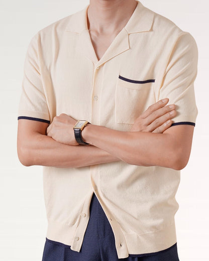 Cuban Collar Shirt Light Cotton Breathable