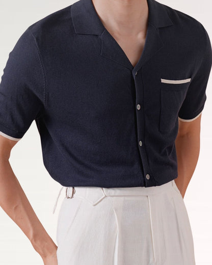 Cuban Collar Shirt Light Cotton Breathable