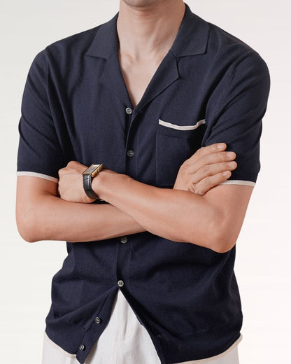 Cuban Collar Shirt Light Cotton Breathable