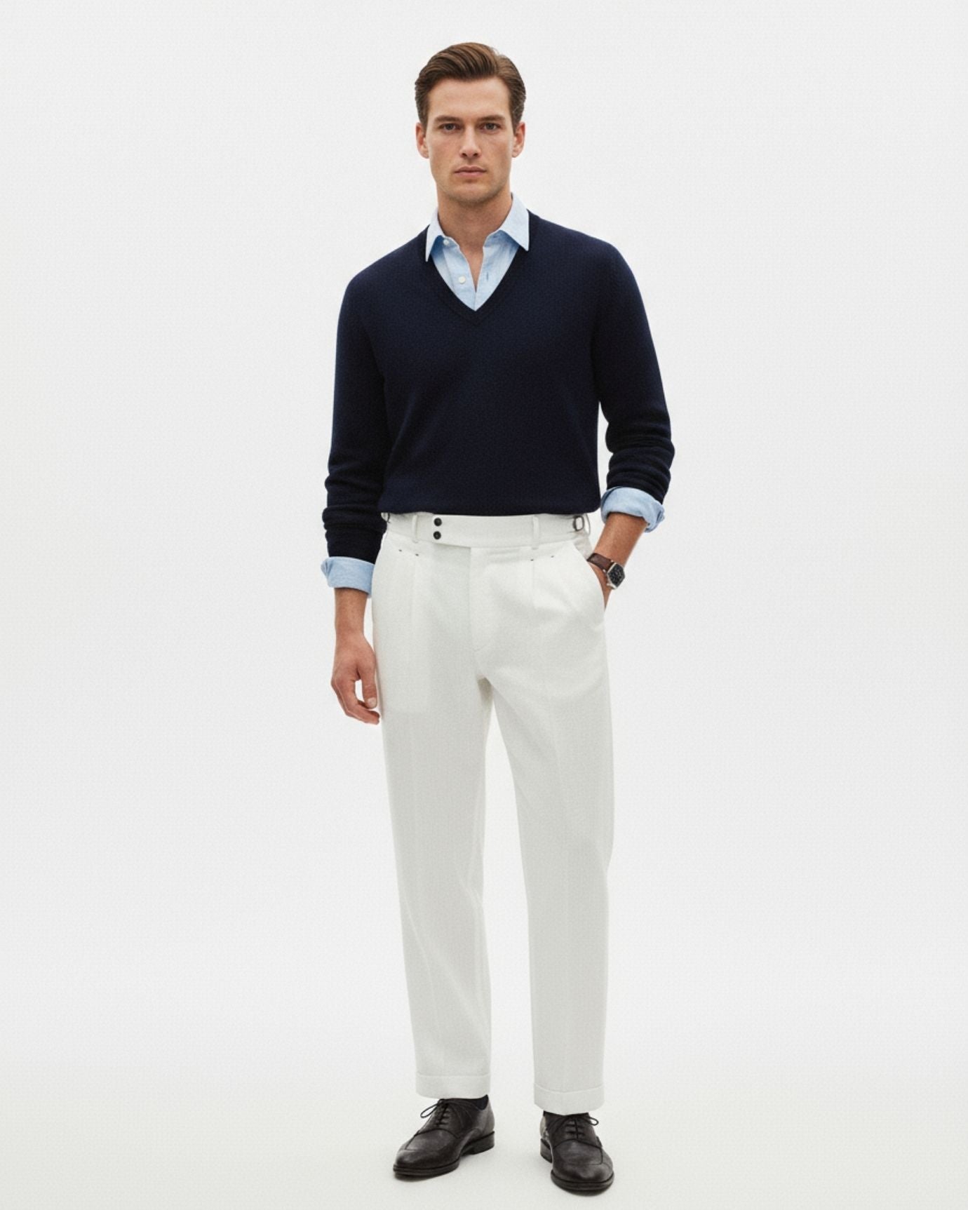 Rome Italian Linen Trousers White