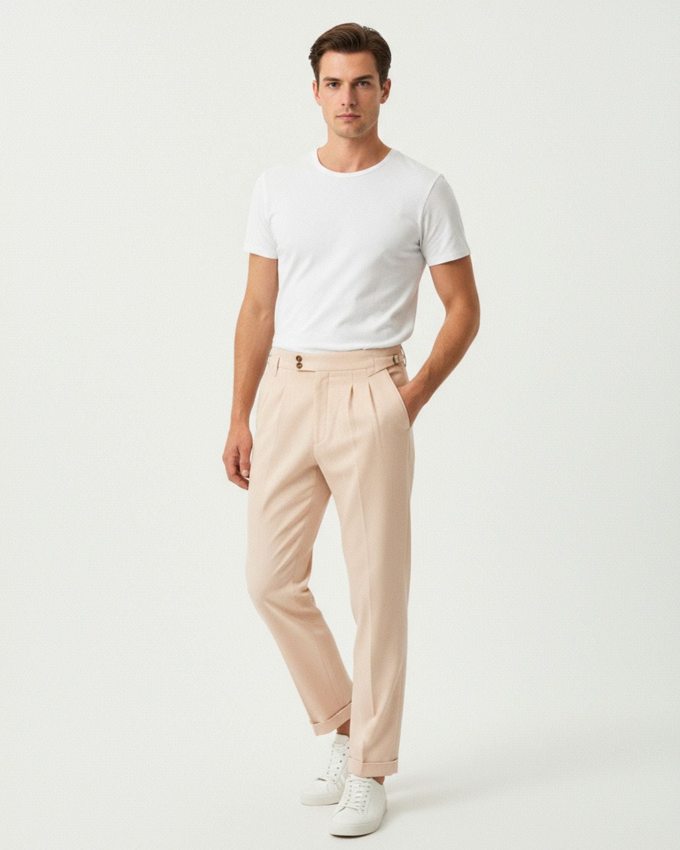 Fine Cotton Trousers Apricot