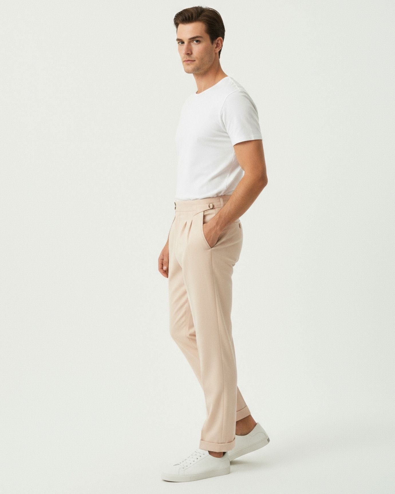 Fine Cotton Trousers Apricot