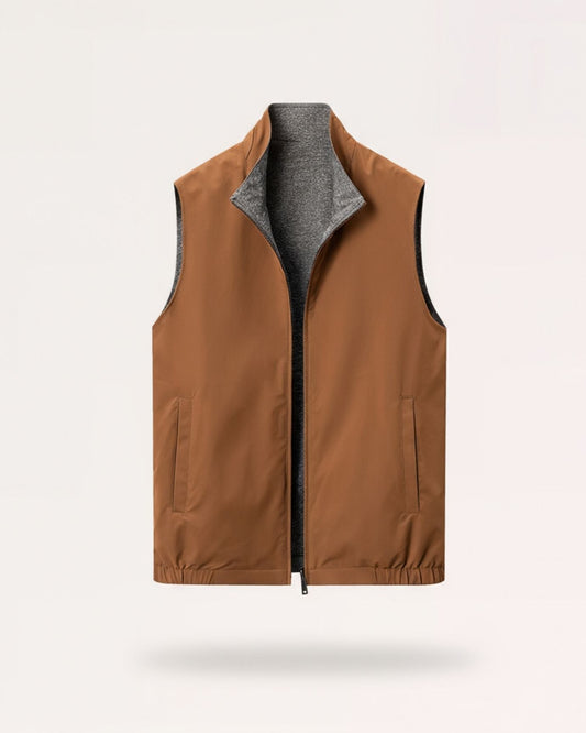 Reversible Vest Man Jacket Vest with Zipper