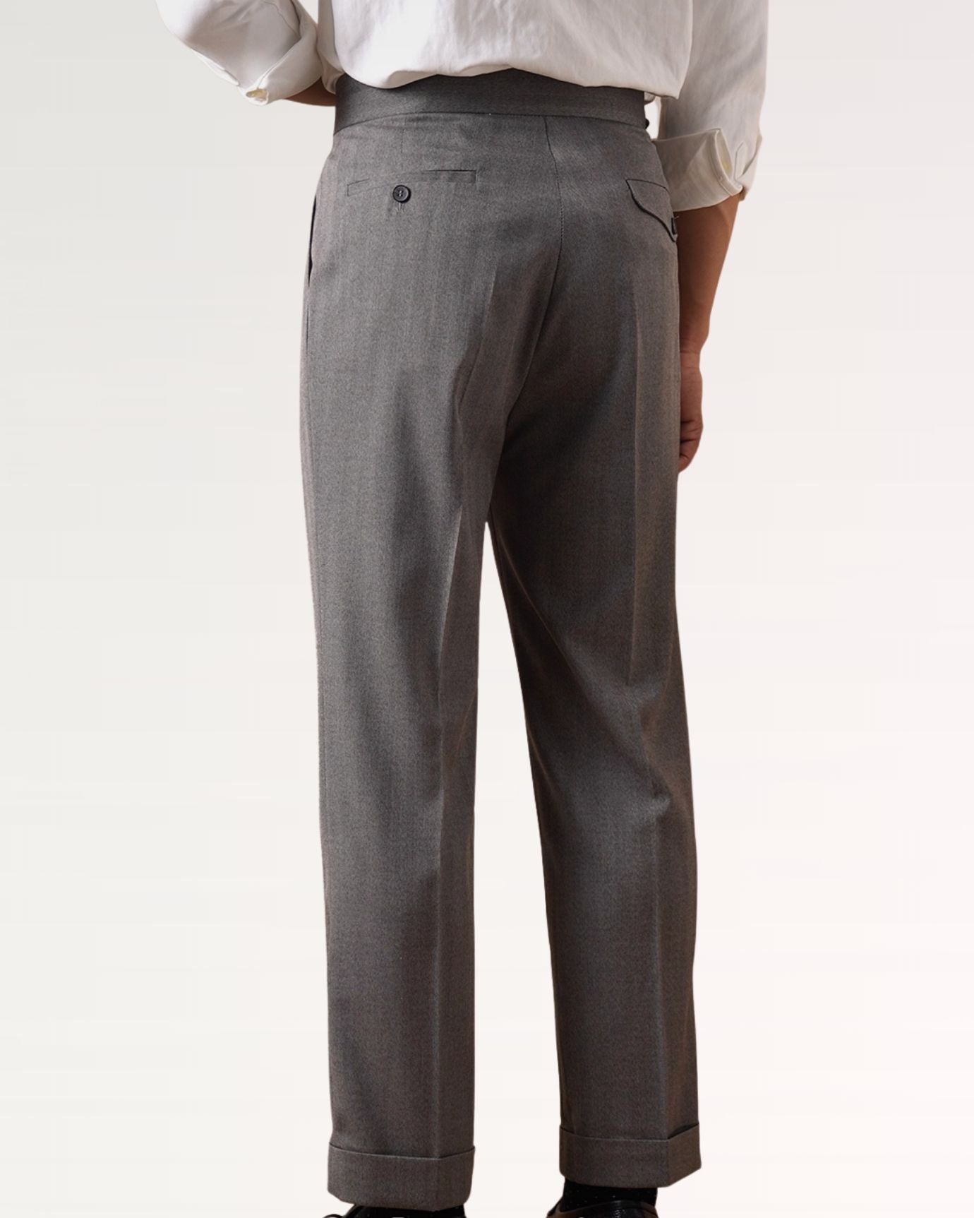 Business Grey Trousers Herringbone