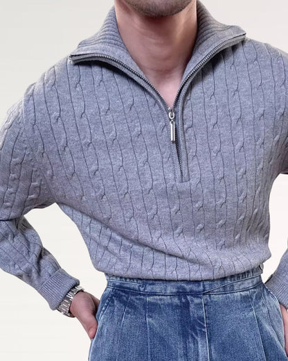 Old Money Retro Sweater Zip