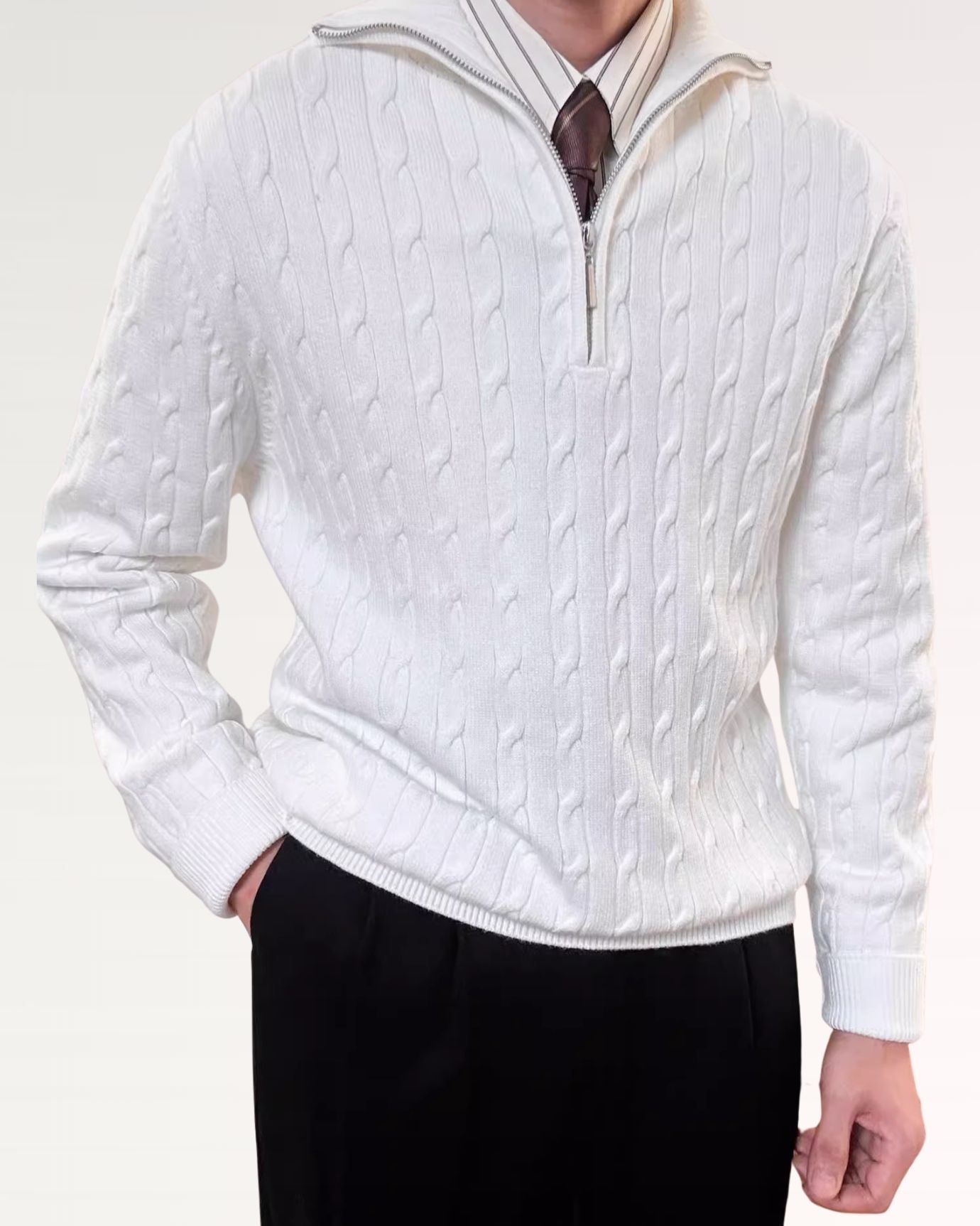 Old Money Retro Sweater Zip