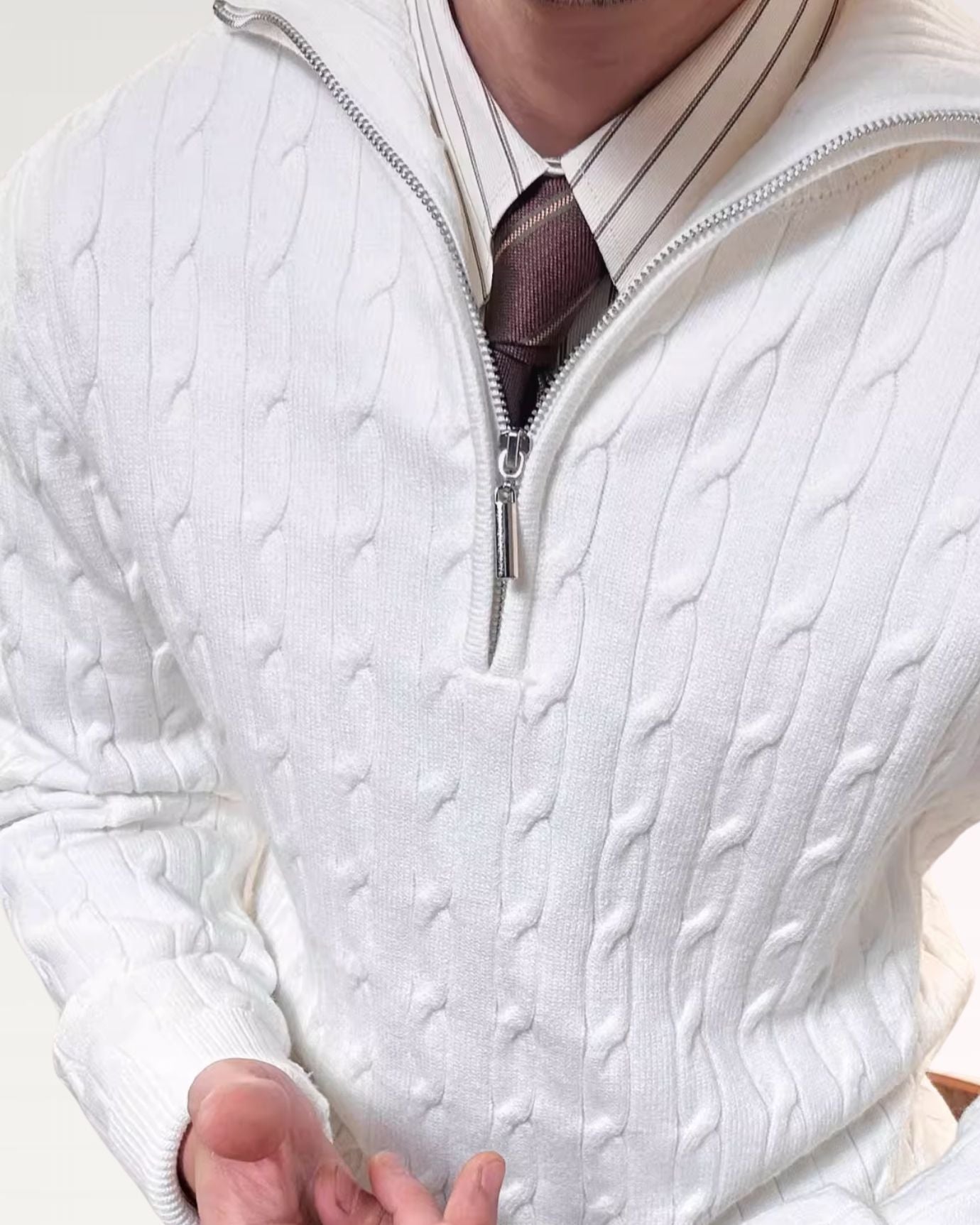 Old Money Retro Sweater Zip