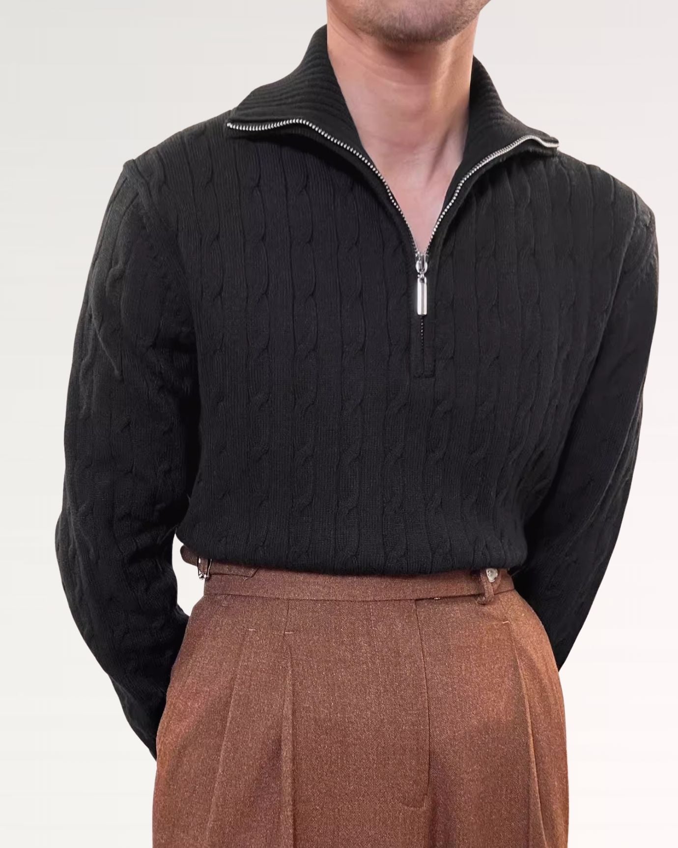 Old Money Retro Sweater Zip