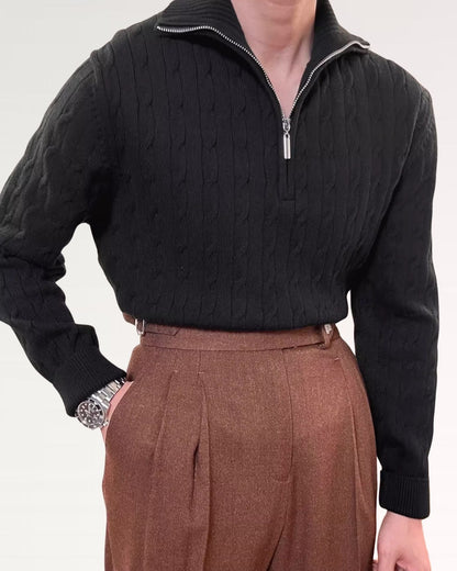 Old Money Retro Sweater Zip