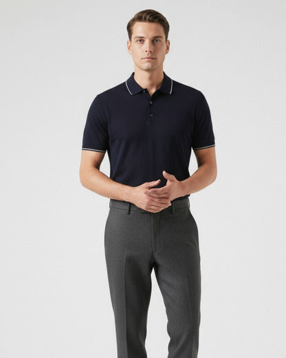 Mulberry Silk Knitted short-sleeved Polo