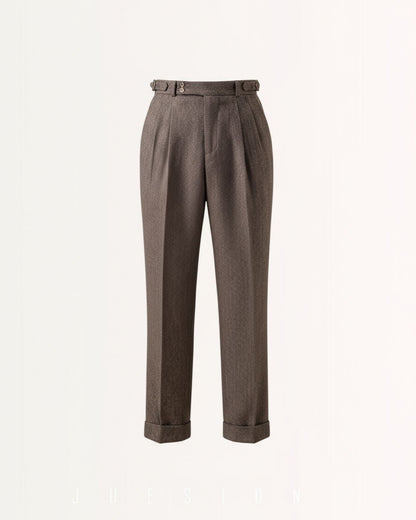 Italian Trousers Old Money Style Worsted Wool