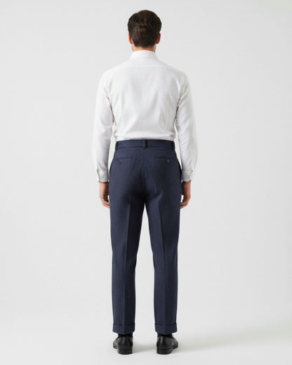 Italian Trousers Old Money Style Worsted Wool