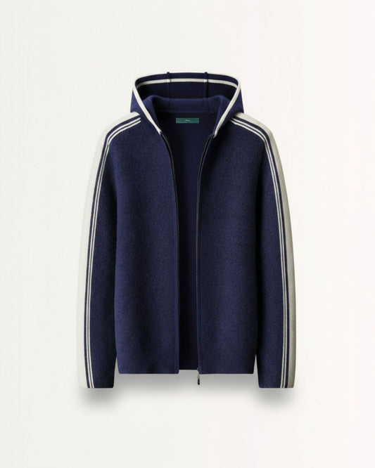 Wool & Cashmere blend hooded zipper
