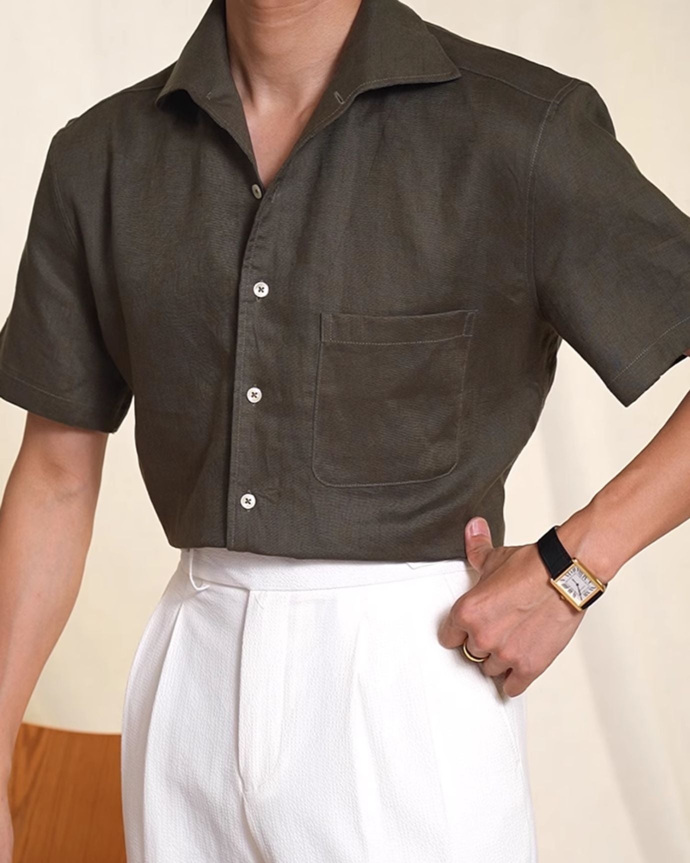 Milano Linen Dark Green Shirt