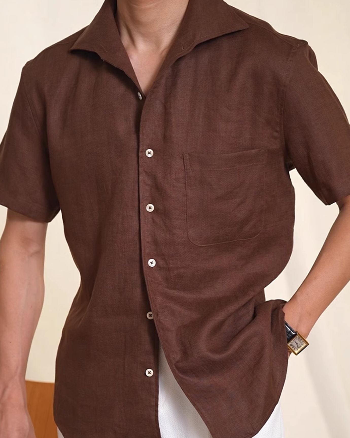 Milano Linen Shirt Brown