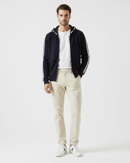 Wool & Cashmere blend hooded zipper